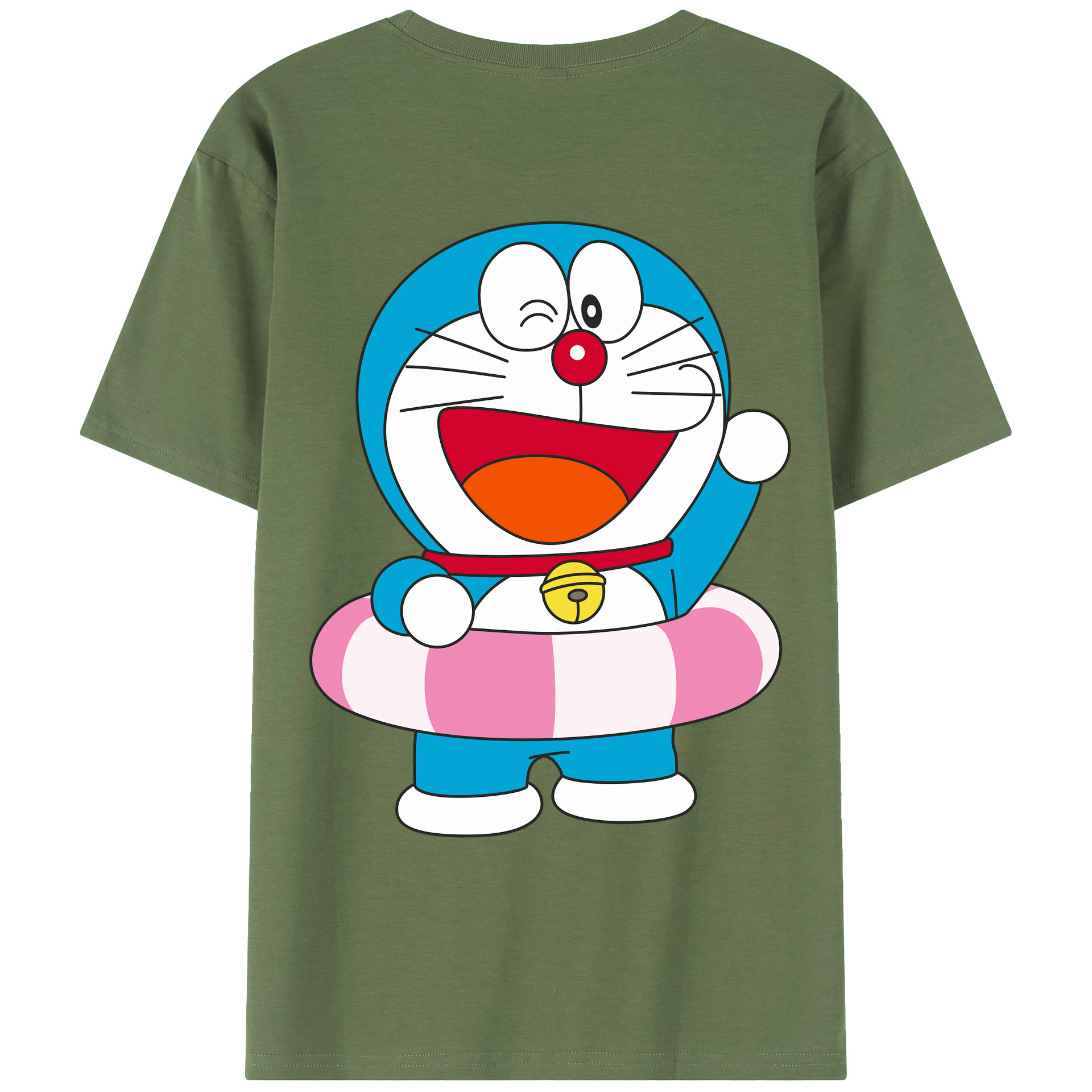 （画像用） ドラえもん Doraemon 綿100％ メンズ半袖Tシャツ（バックプリント） 通気性